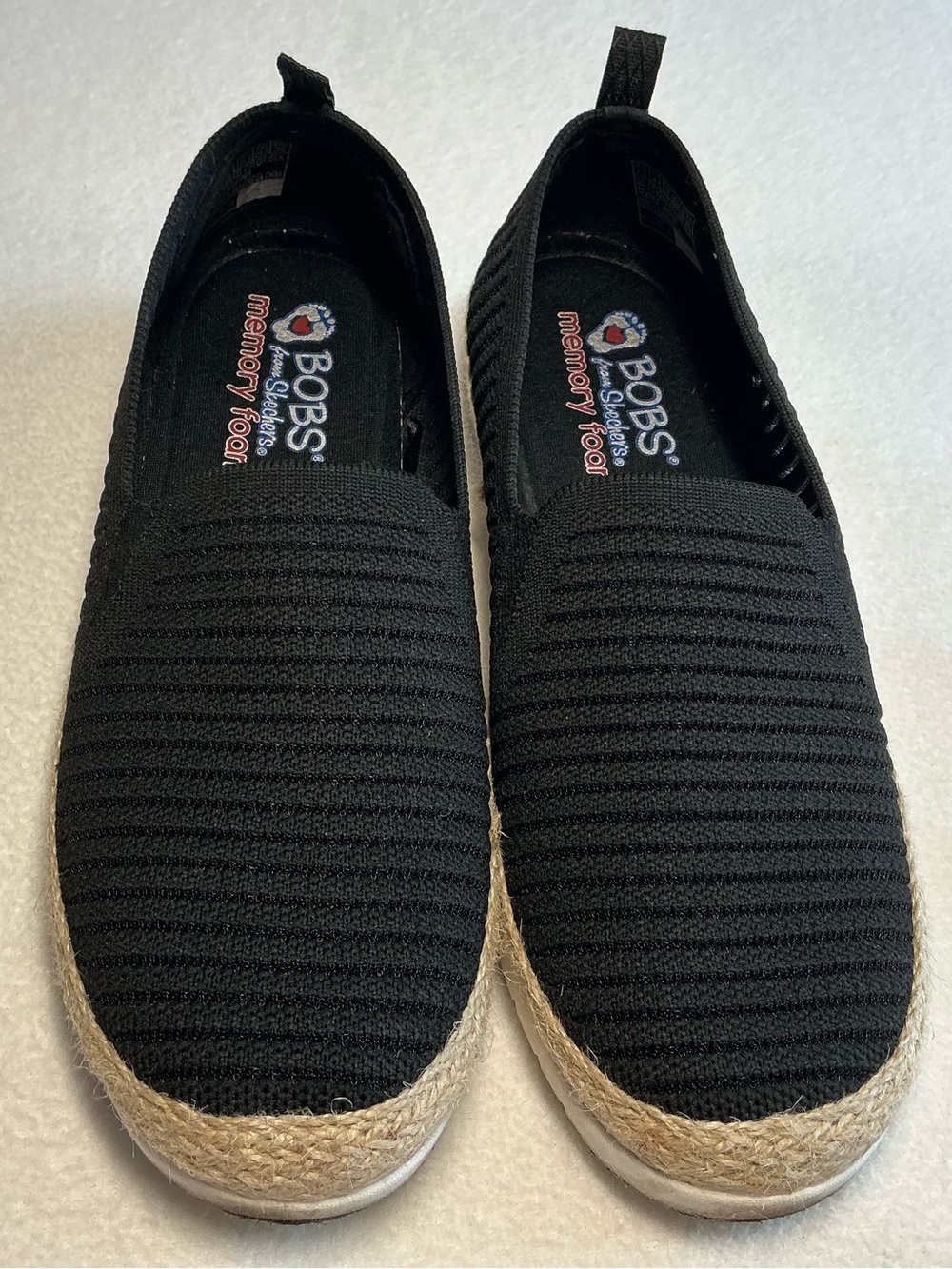 Skechers BOBS Black Slip-On Memory Foam Flats